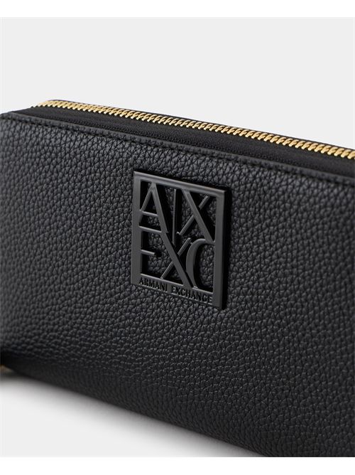 Portefeuille zippé pour femme AX Noir ARMANI EXCHANGE | XW000361-AF11902UC001